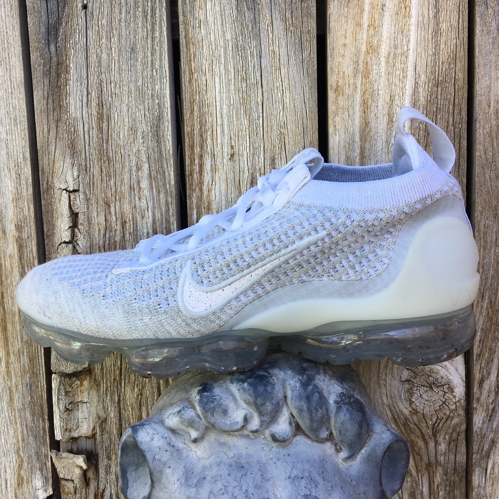 New Nike Air Vapormax 2021 FK Running Shoe White Pure Platinum Silver 7